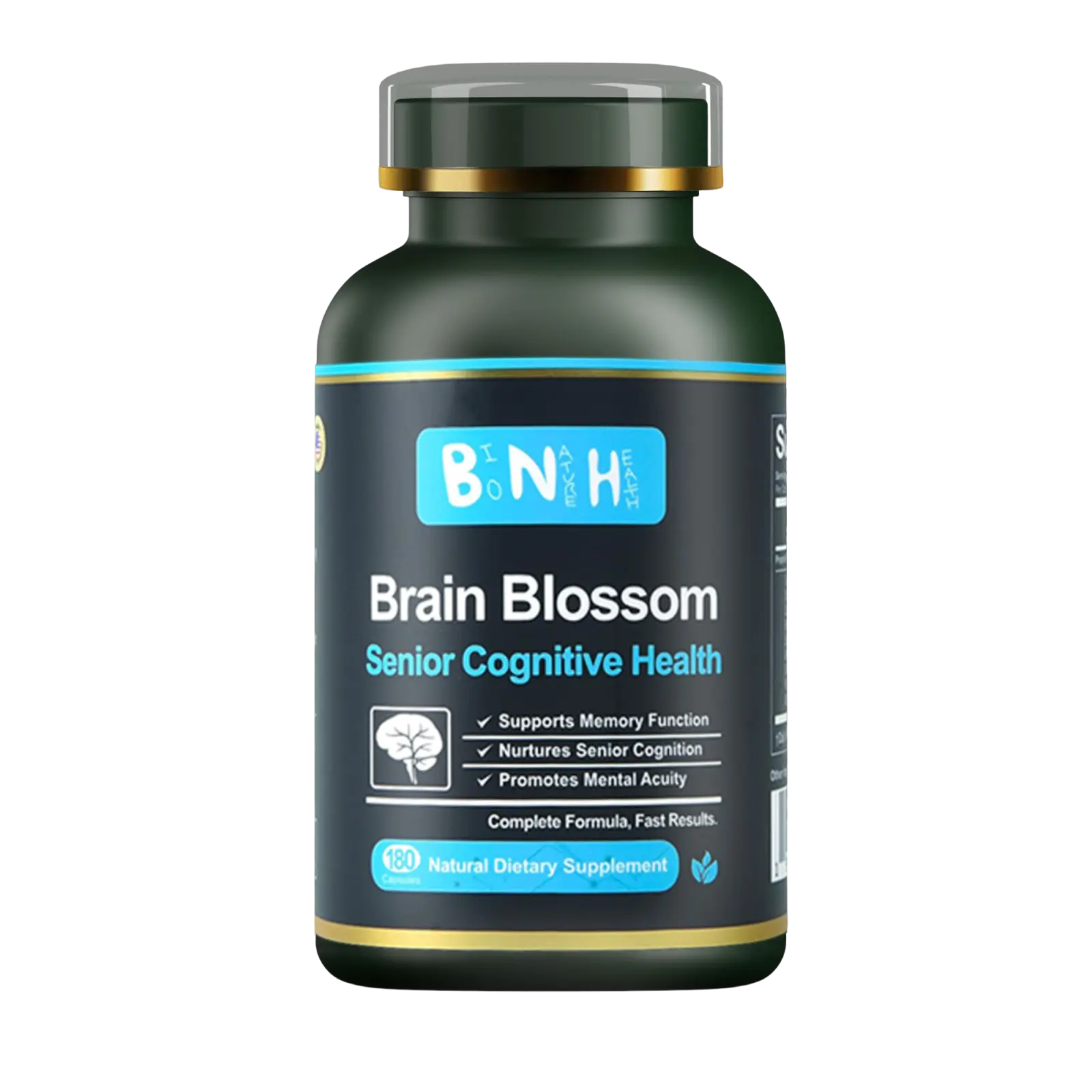 Brain Blossom Natural Nootropic Capsules saffron Supplements - 19-in-1 Herbal Multi-Ingredient Formula with Reishi Mushroom, Saffron, Turmeric, Ginseng, 180 Capsules for Brain Fog Relief, Focus Support, Mental Energy, Herbs