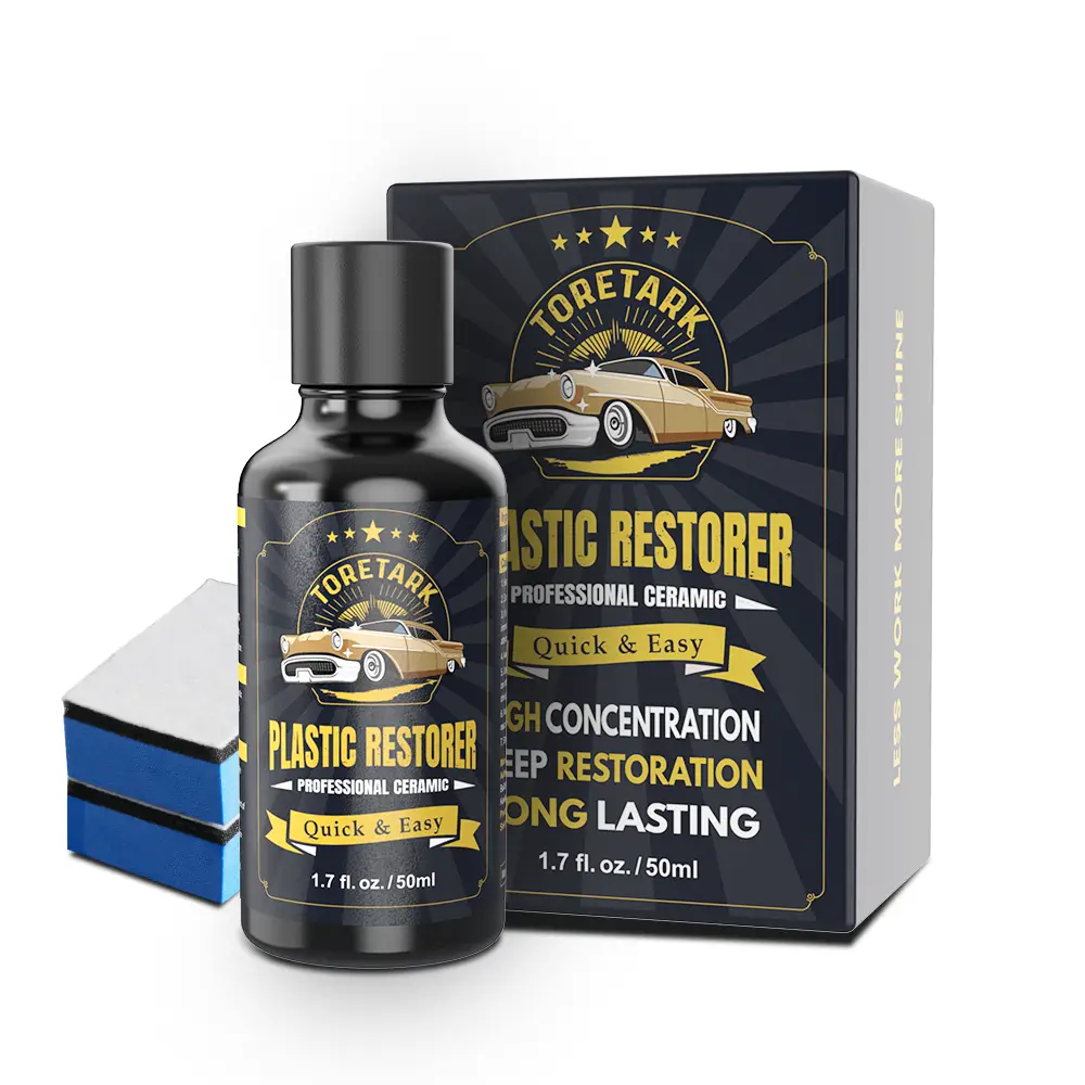 Car Plastic Refurbishment Crystal Plating,Lasting 180 days, Suitable ForCarExterior Plastic Parts, Black Glossy Luster, Long-LastingProtective Layer