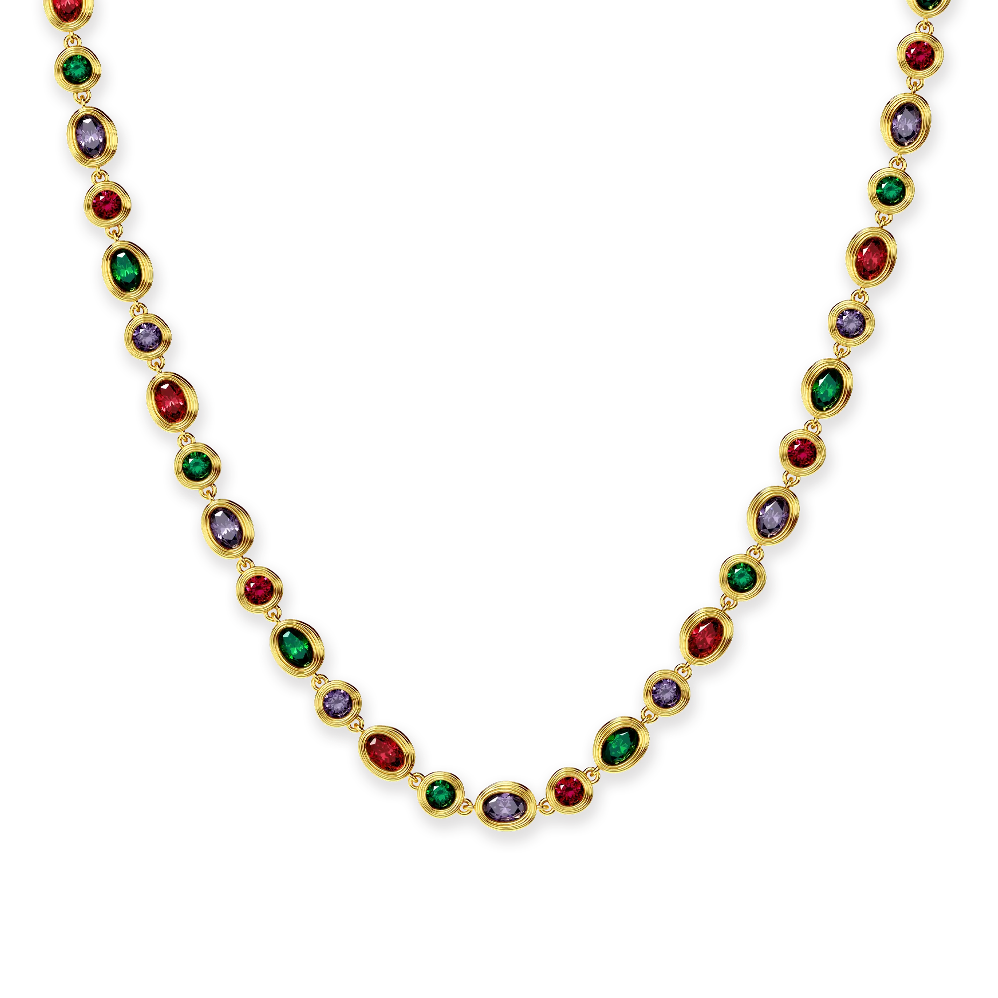 Eye Catching Catena Multi Color Gem Necklace