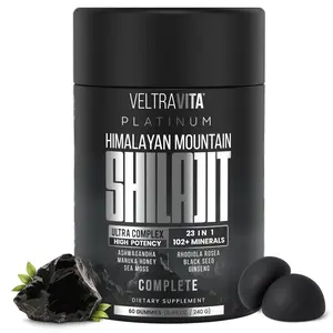 VELTRAVITA 23-in-1, Himalayan Shilajit Gummies, Ashwagandha, Irish Sea Moss Gel, Black Seed Oil, Manuka Honey Medical Grade, Tongkat Ali, Rhodiola Rosea, No Sugar, Lab Test