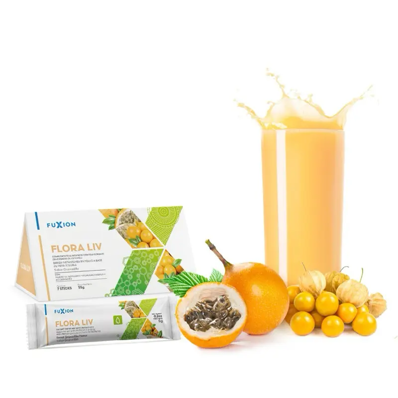 FuXion Flora Liv - Unleash the Power of 10 Billion Probiotic Warriors for a Balanced and Resilient Intestinal Flora (Granadilla Flavor - 28 Sticks) Natural Dietary Fiber