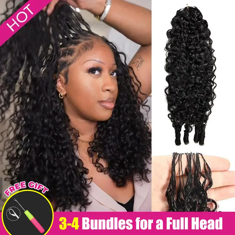 ISEE HAIR Burmese Curly Crochet Braid Hair Extensions Miracle Knots Human Hair Extensions Pre-Separated 50g/Pack (32-38 Strands Per Pack）– Knotless Boho Braids Vacation Hair #WorldCup2026#gameday outfits#SummerWins #DealsForYouDays,summerhairstyles