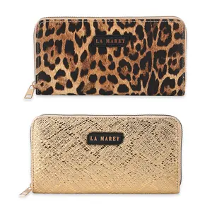 La Marey Faux Leather Leopard and Crocodile Print Set of 2 Wallet