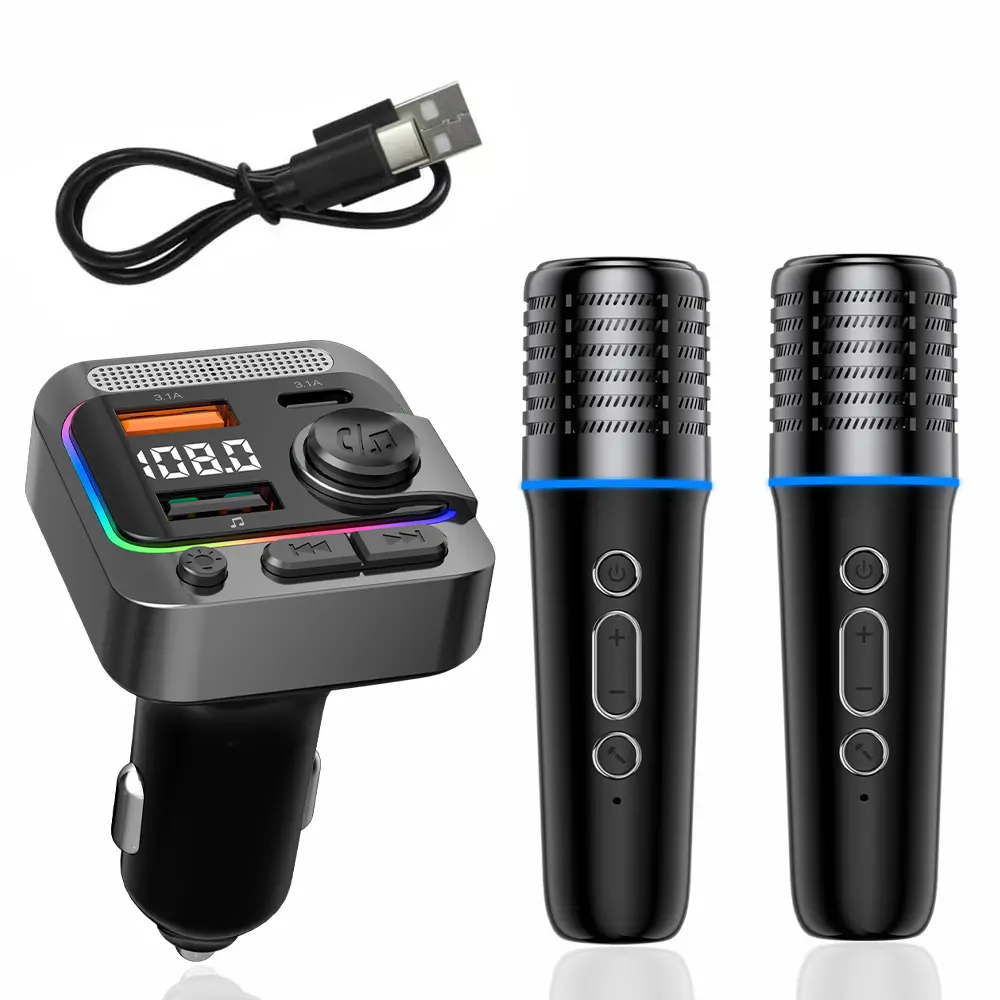 Wireless Bluetooth Car Karaoke Microphone Kit - Cigarette Lighter Plug-in, 30H Battery Duration, 10M Range, Ideal for Outdoor Parties & Travel Sing-Alongs