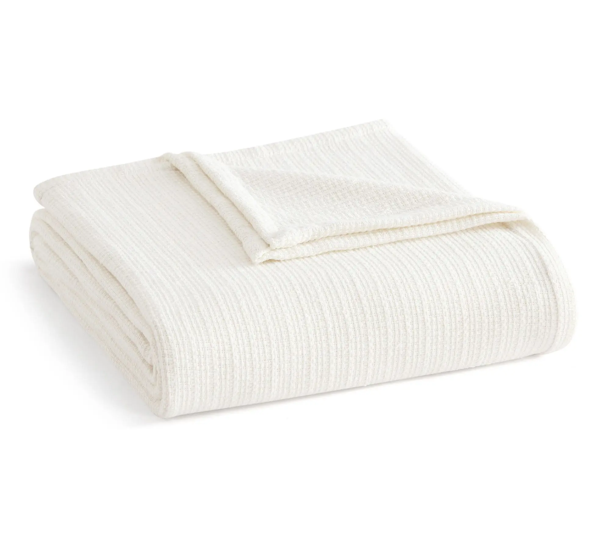 Martha Stewart Bedford Tile Pearl White Cotton Twin Blanket
