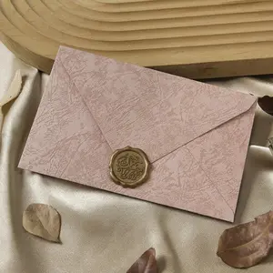 14pcs Tree Pattern Envelope Wax Seal Set, Vintage Style Chinese Wedding Invitations Postcards, Includes 7 Envelopes + 7 Wax Seals