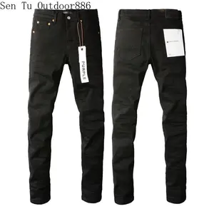[]PurpleJeansbrandJeansMen'sJeansCasualComfortHolesFashionableStraightSkinnySlimFitJeans,RippedStretchJeansDenimPantsStreetwearFabricDistressedMenswearSmoothTrouserhzh(Raincoats)
