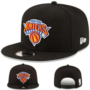 New York Knicks Black Team Color Basic NBA New Era 9FIFTY Snapback Hat Unisex Streetwear Hats Collector Style Headwear for Baseball and Urban Fashion Lovers