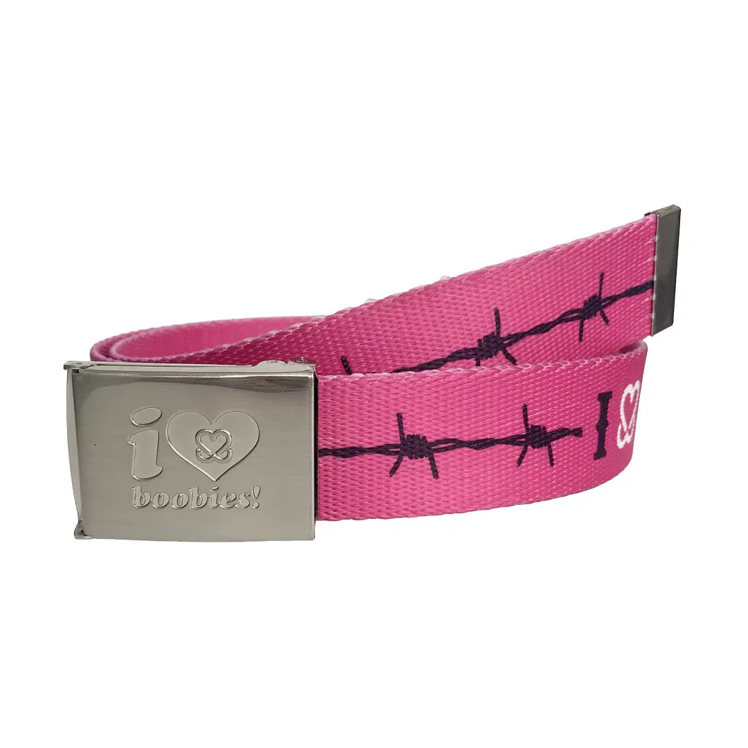 i love boobies! Web Belt - Barbed Cowgirl (Pink)