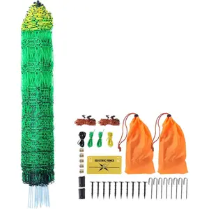 VEVOR Electric Poultry Netting, 48 Hx 168' L, PE Net Fencing Kit with Posts Double-Spiked Stakes, Utility Portable Mesh for Chickens, Ducks, Geese, Rabbits, Used in Backyards, Farms, and RanchesVEVOR Super Brand Day