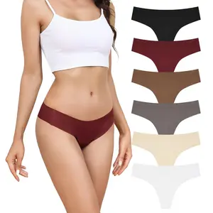 LEVAO Women’s Seamless Anti Cameltoe Thongs 6 Pack – Invisible No Show G-String Panties for Workout & Everyday Wear