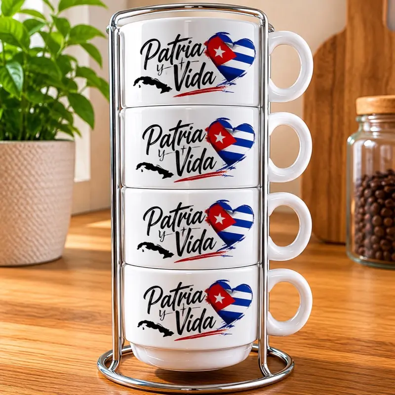 Juego de Tazas Cubanas “Patria y Vida”  | Tazas de Café Personalizadas