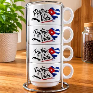 Juego de Tazas Cubanas “Patria y Vida”  | Tazas de Café Personalizadas