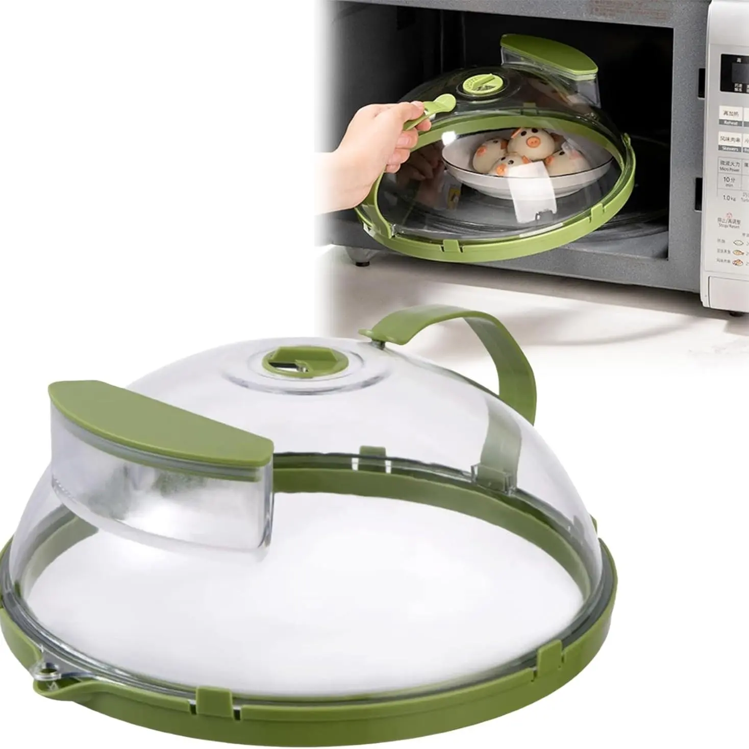 Microwave Protector Cover with Steam Vent, 10-Inch Transparent Food Tray Lid, Microwave Safe Kitchen Gadget for Microwave, Home Use