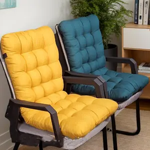 [New Size] Durable outdoor seat cushion with 100% polyester fabric, breathable, comfortable, wear-resistant and hand washable. It retains shape after long-term use. Ergonomic design with full back support, fits most chairs such as office chairs