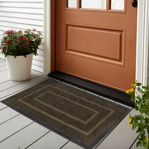 SZHLUX Floor Door Mat, Waterproof All-Season Entry Mat, Sturdy Natural Rubber, Fade Resistant, Low Profile Outdoor Mat for Home Entrance, Garage, Patio Porch Farmhouse