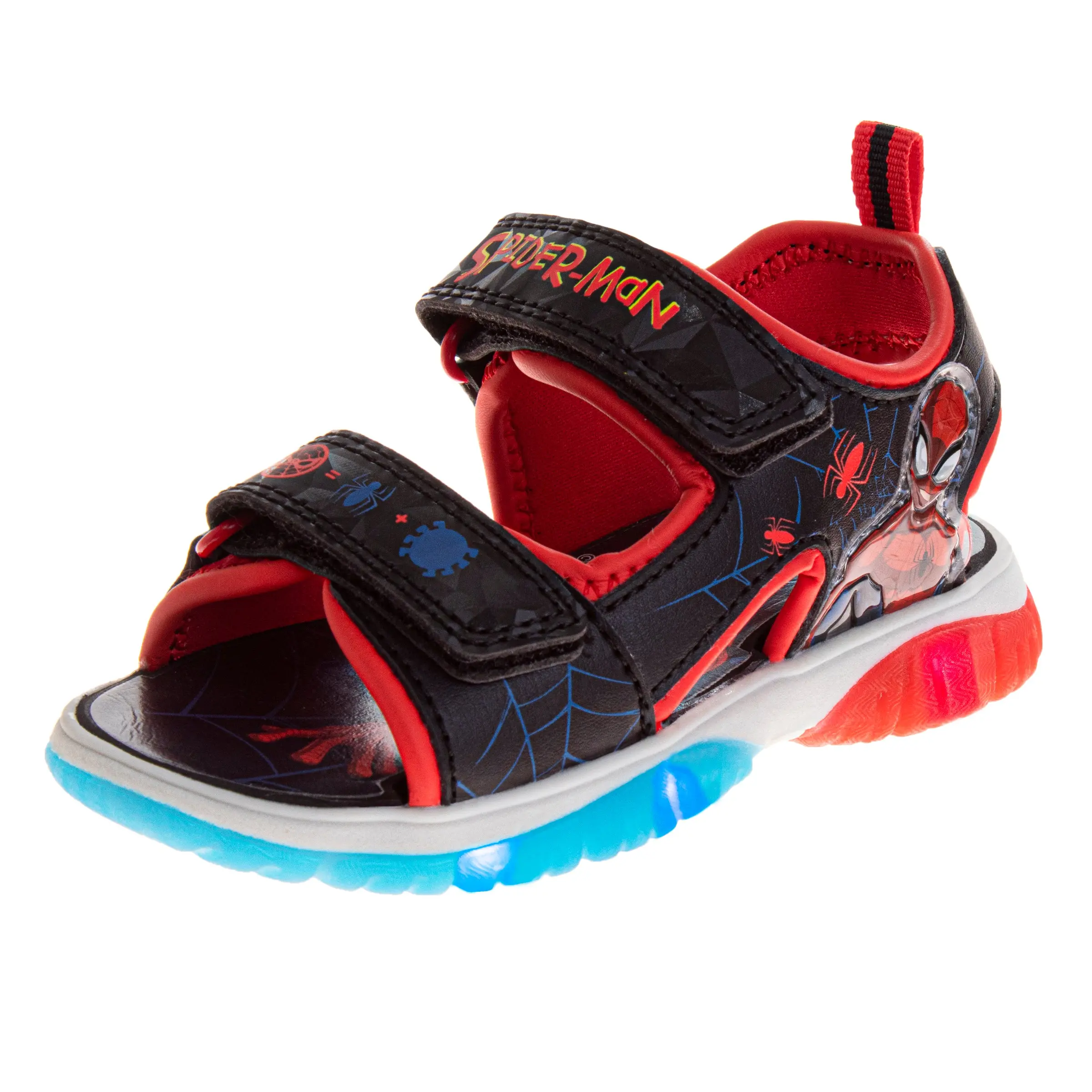 JOSMO KIDS Toddler Boys' Spider-Man Sports Sandals, Licensed Man-Made Childrens Sandals with Open-Toe, Adjustable Strap & Rubber Sole, Size 10