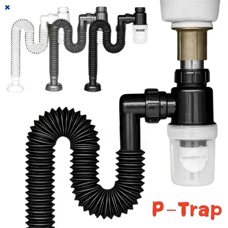 P Trap Kitchen Sink Deodorizer Set, Drain Pipe Odor Proof Filter Strainer, Sink Pipeline Deodorant Plumbing Kitchen Accessories