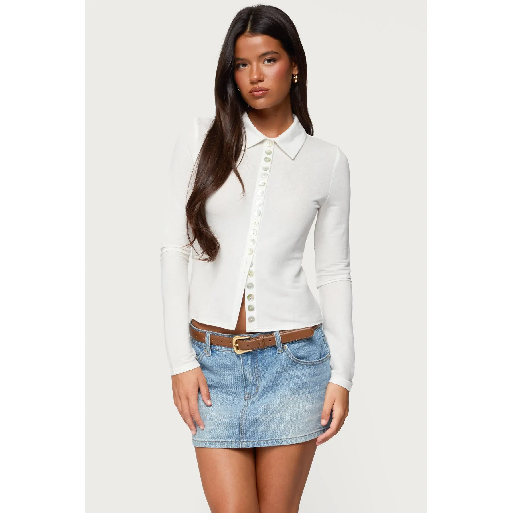 Pennie Iridescent Button Up Shirt