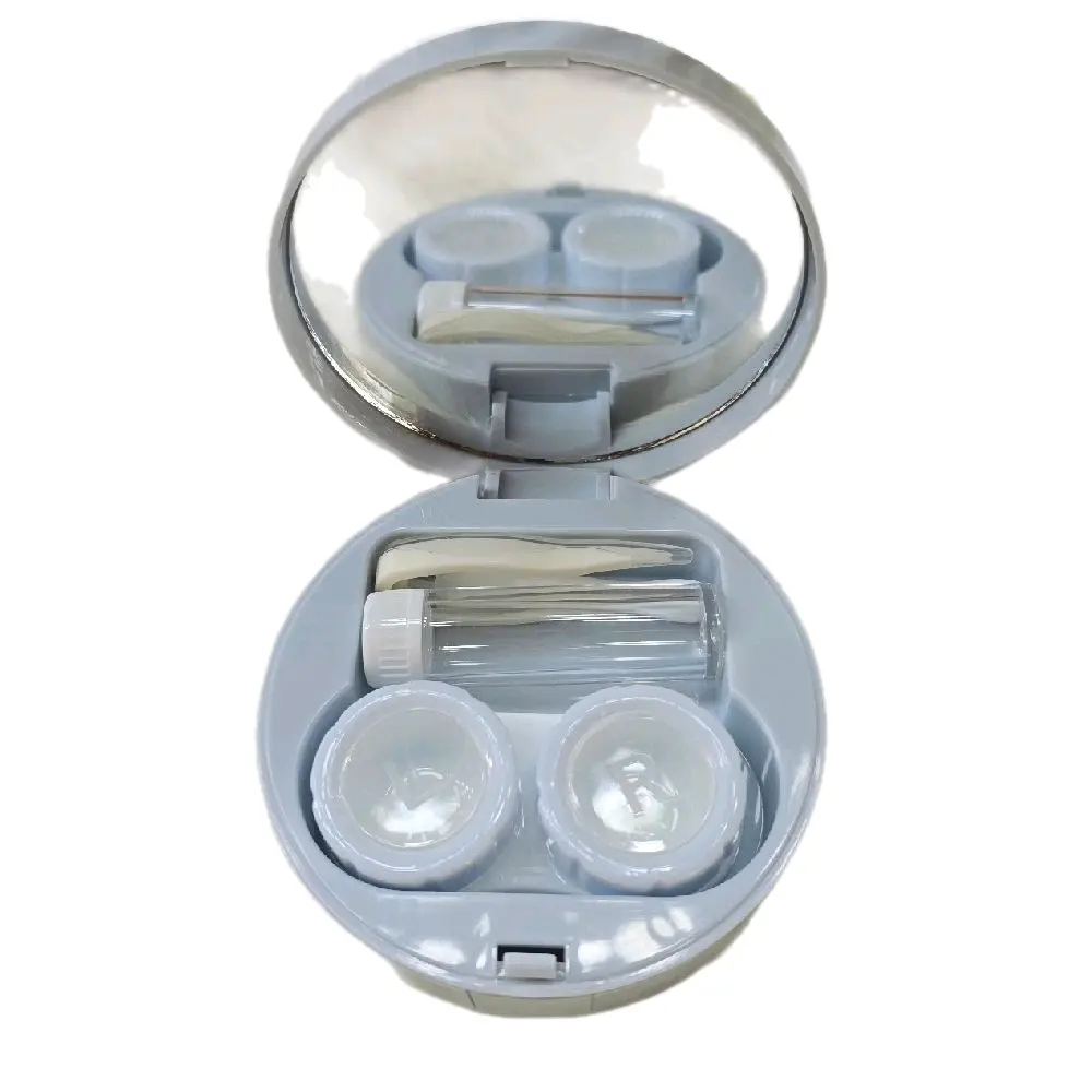 Daily Contact Lens Care Kit with Cleanser Washer, Handy Travel-Size Lens Storage Case, Cute Colored Applicator, Removal Tool, Mirror and Solution Bottle