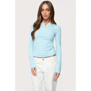 Keana Polka Dot Henley Top