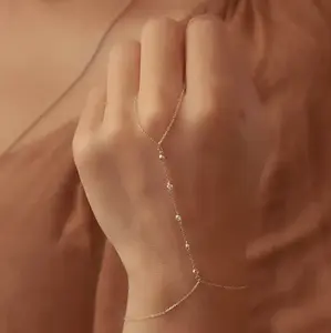 CORONÉ Beaded Hand Chain for Women Stainless Steel Hypoallergenic Tarnish-Free Waterproof