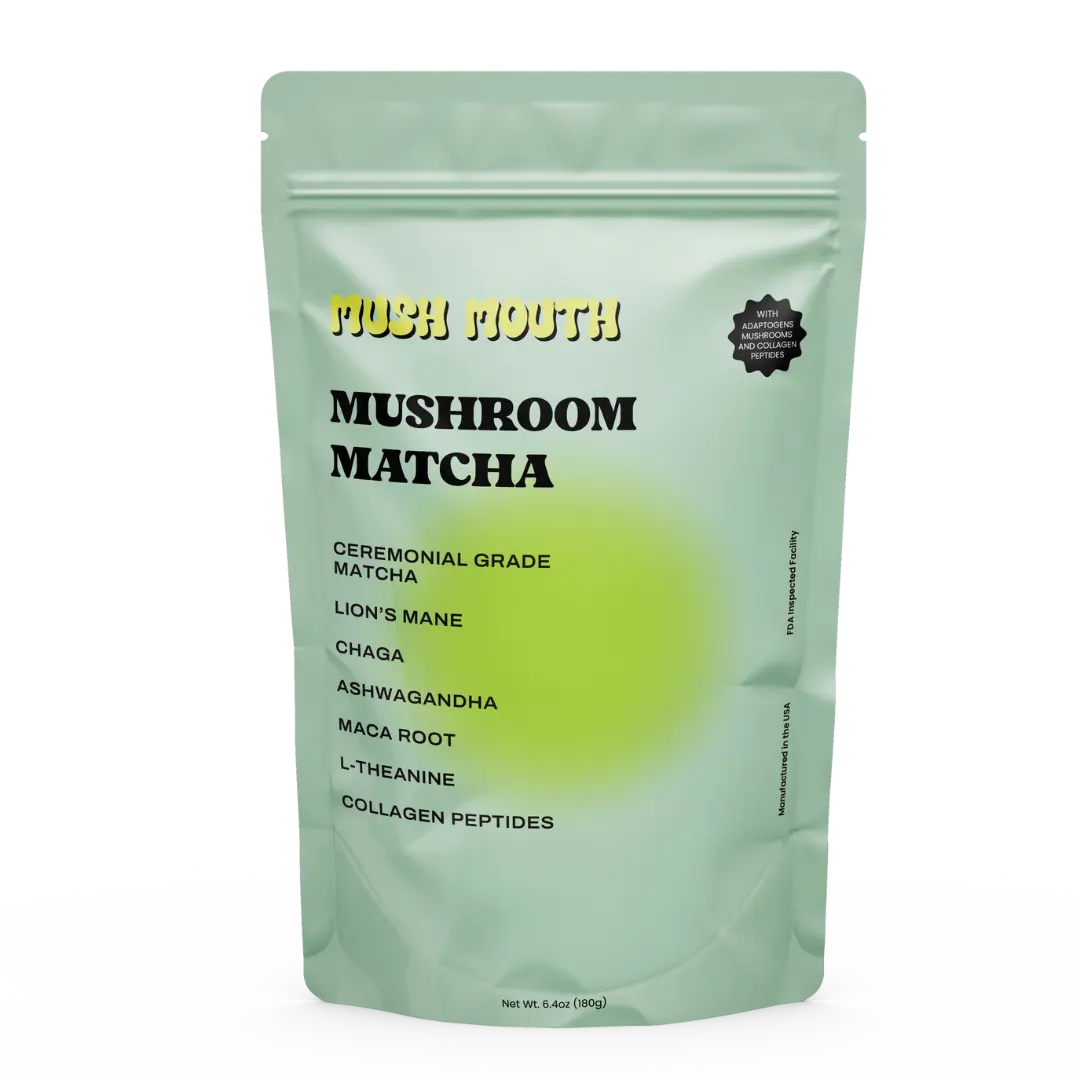 Organic Ceremonial Grade Matcha with Adaptogens, Chaga, Maca Root, Ashwagandha, L-theanine & Type 1 & 2 Collagen Peptides - Dietary Supplement Healthcare Edible