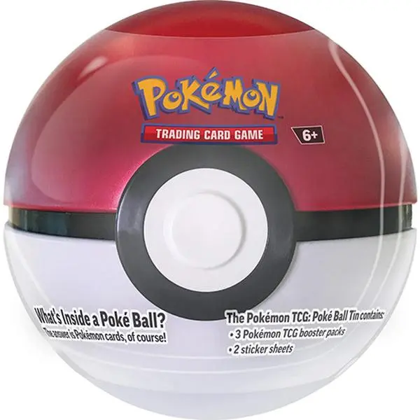 Pokemon Fall 2024 Collectors Poke Ball Tin - POKE BALL (3 packs & 2 Sticker Sheets)