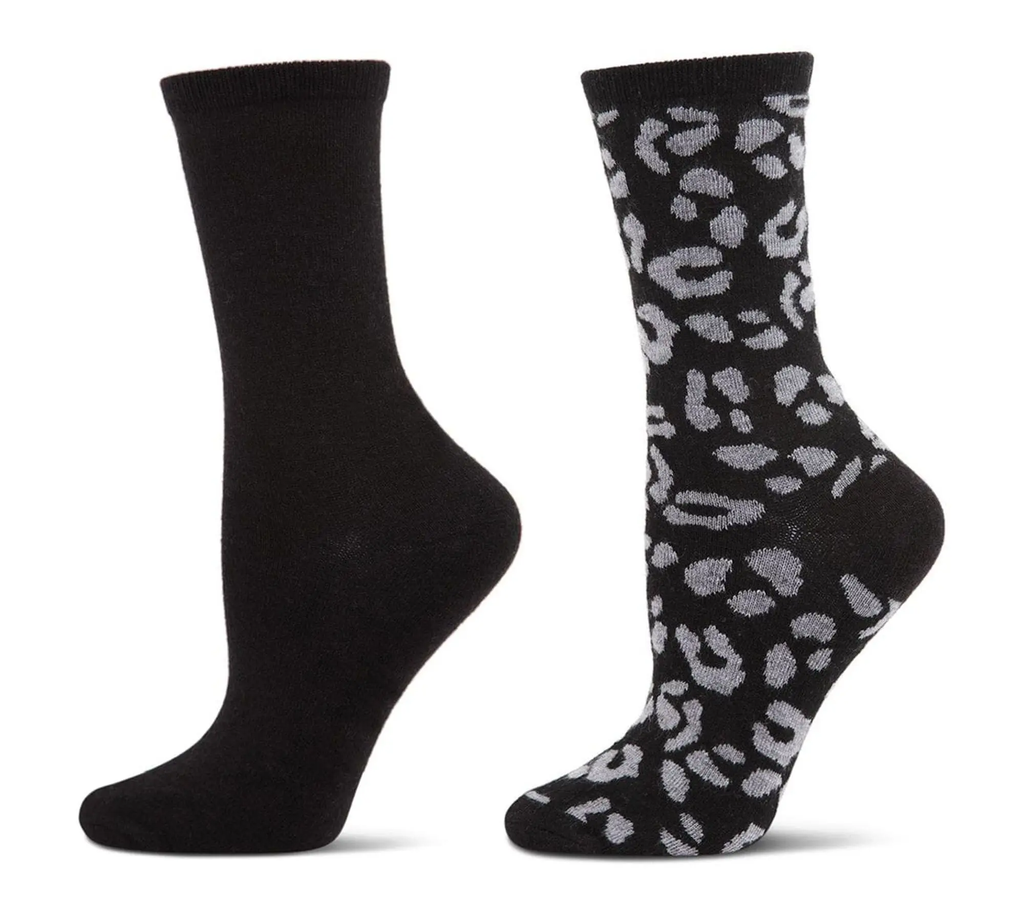 MeMoi Set of 2 Women's Leopard Cashmere Blend Socks