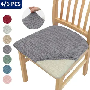 210T Stretchable Twill Dining Chair Covers Set of 4/6, Dining Chair Protector, Moderate Elasticity, Modern Integrated Design, Home Decor Protection