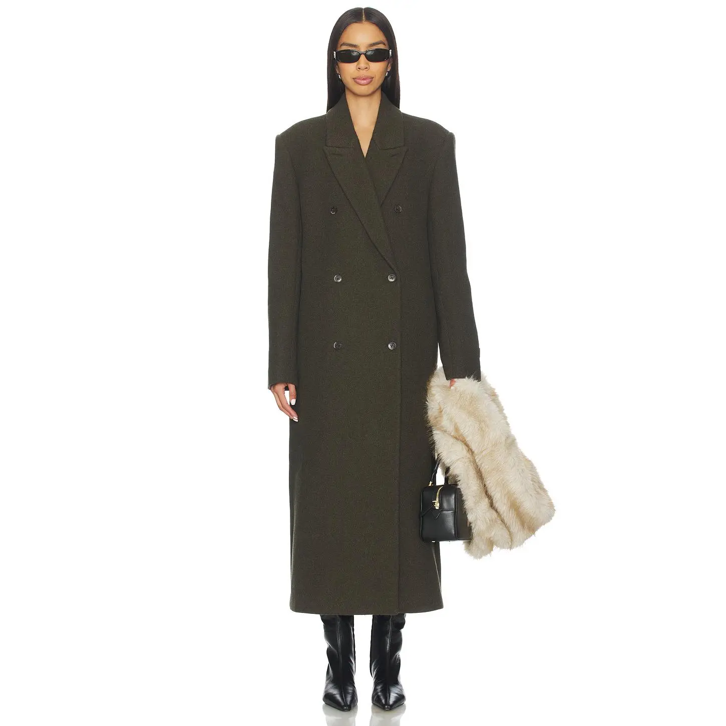 EAVES Sif Manteco Wool Coat in Moss