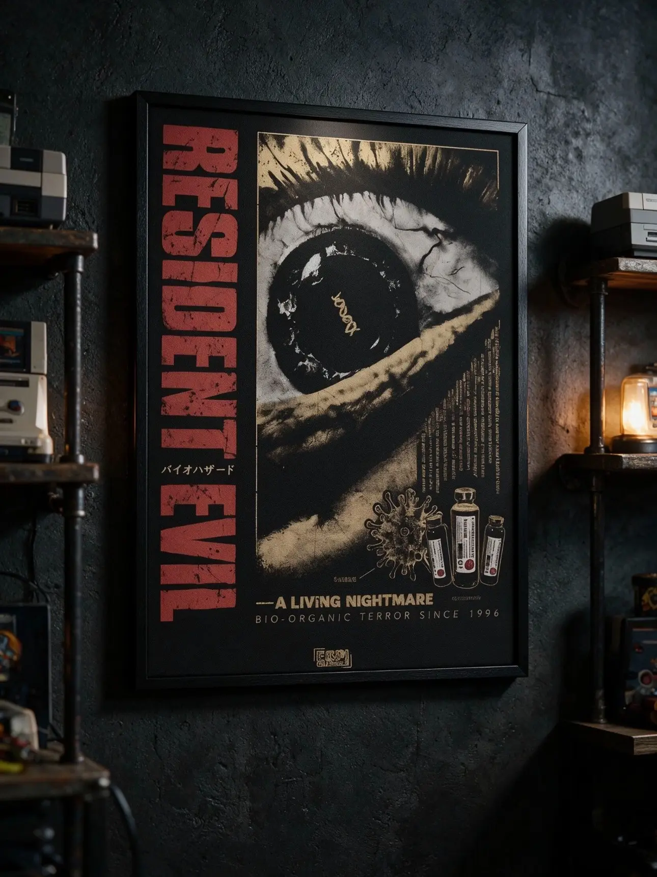 Retro Horror Laboratory Schematic Canvas Poster - Unframed Classic Scary Wall Decor Print, Gift for Horror Fans, Home Decor for Bedroom Gaming Office, Artistic