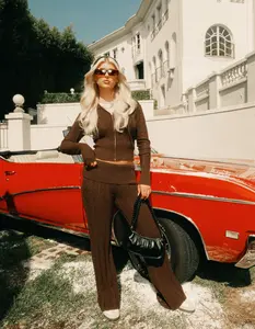 FULL TILT Cable Knit Womens Zip-Up Hoodie