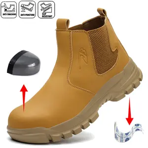 Waterproof Men's Safety Work Boots Steel Toe  protection comfort fit Shoes Anti Impact And Anti-Puncture Protective Boots Indestructible Roofing Shoes