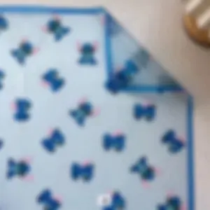 Blue Character Flower Wrapping Paper with Adorable Character Design for Festive Occasions Perfect for Birthdays Holidays and Special Events