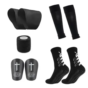 Outdoor Sports Socks Set, Athletic Socks, Non-Slip Ankle Socks with Sleeves, Elastic Bandage, Mini Leg Guards & Grip Tape, for Soccer Football Basketball Running, 2026 Football Professional Training Equipment