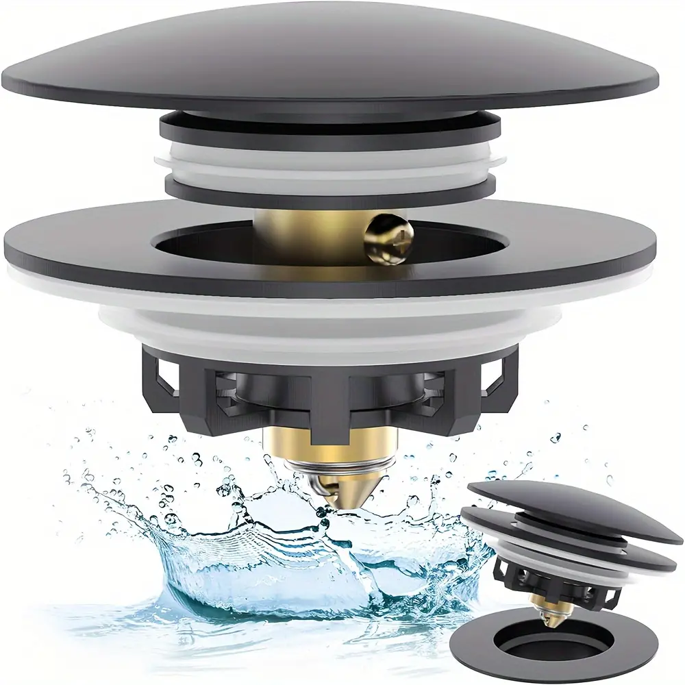 Copper Bathtub Drain Plug with Push-Pull Closure Mechanism, Easy Installation and Cleaning, Fits Bath Tub Replacement Lifts, Bathtub Drain Stopper, Bath Tub Accessories