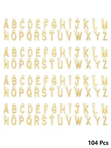 4 Sets/104 Pieces Letter Charm Beaded Pendants A-Z Alphabet Beads for DIY Personalized Jewelry Making, Perfect for Custom Accessories