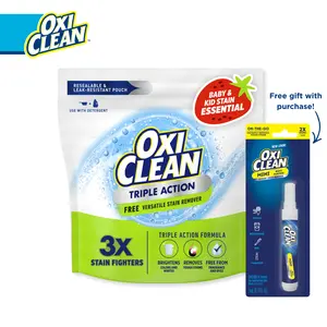 OxiClean Triple Action Free Versatile Stain Remover Powder, To Use with Detergent, 4 lbs