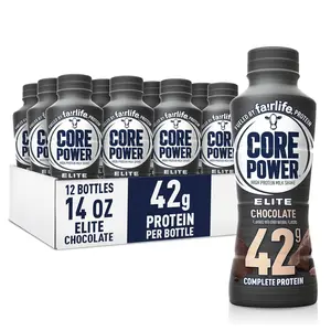 Core Power Fairlife Elite 42g High Protein Milk Shakes For kosher diet, Ready to Drink for Workout Recovery, Chocolate, 14 Fl Oz (Pack of 12), Liquid, Bottle