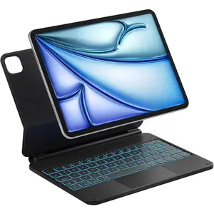 Keyboard Case for Air 11 inch (M4 2026/2025 M3/2024 M2), Easy-Set Keyboard for Air 6/5/4 Gen, iPad Pro 11 inch 4/3/2/1 Gen, Floating Cantilever Stand, 7-Color Backlight with Trackpad