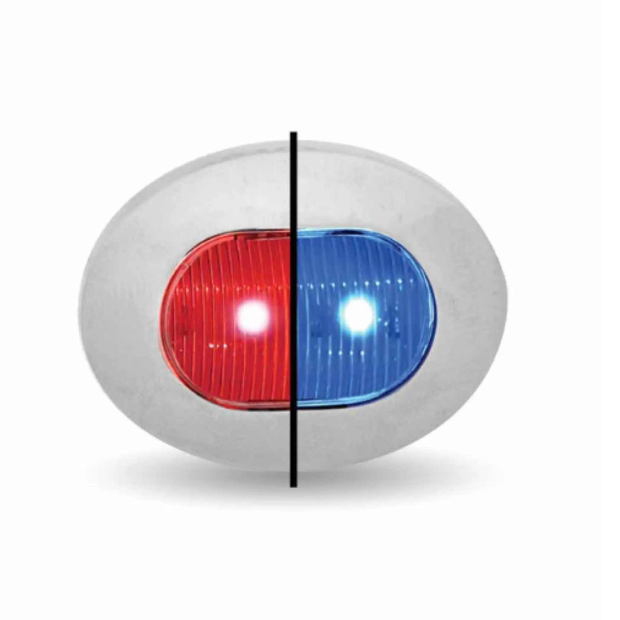 Trux Accessories 3/4" Red to Blue Dual Revolution Oval LED Marker & Auxiliary Light (2 Diodes) - LED Lighted, Multicolor, Outdoor Waterproof for Automotive Exterior Lighting, Led Multicolor