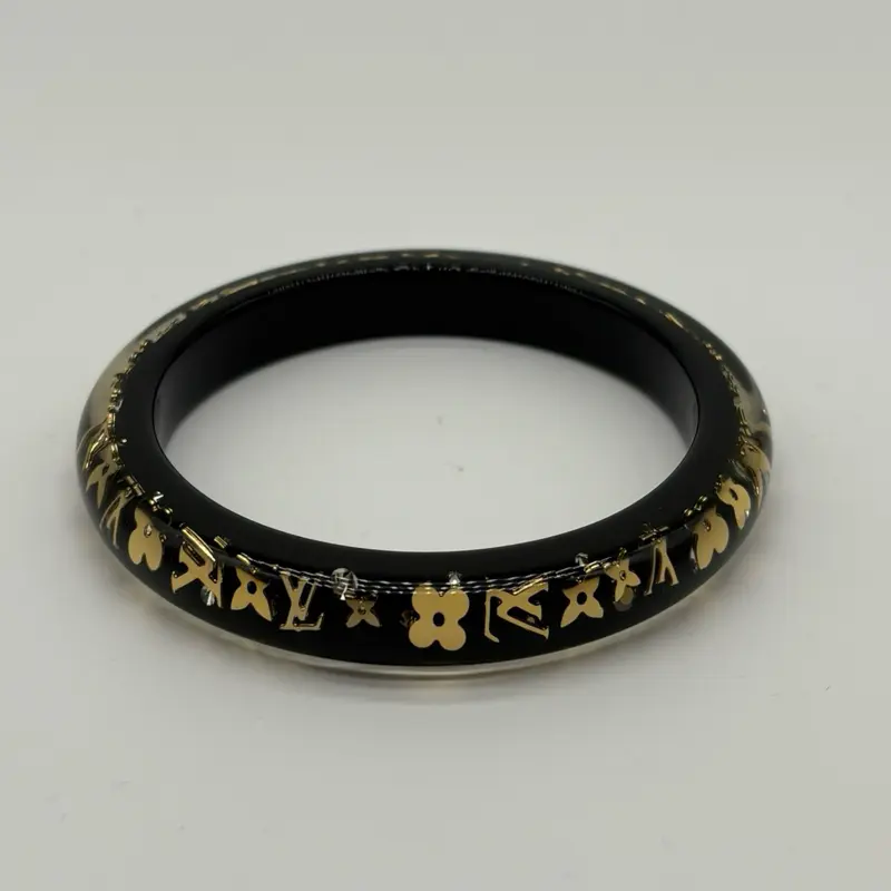 Pre-owned Louis Vuitton Resin Swarovski Medium Inclusion Bracelet PM Marron