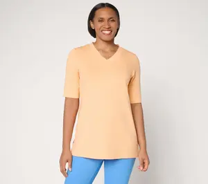 Denim & Co. Essentials Regular So Soft Jersey V-Neck Tunic