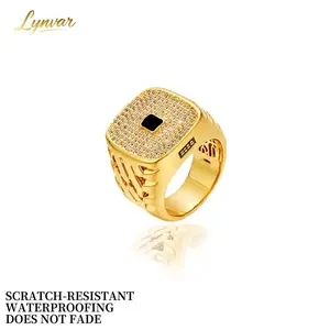 14K Gold Plated Eternity Ring – Stackable Cubic Zirconia Band, Dainty Vintage Gold Ring for Women & Men, Unisex Streetwear Jewelry
