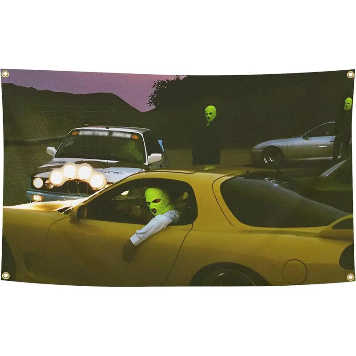 Top-level rap artist "Fluorescent Retro Flag", home decoration tapestry, art piece, suitable for wall decoration in university dormitory bedrooms, party use, gift for Independence Day, Father's Day, room decoration