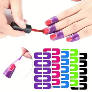 10 U-Shaped Nail Polish Protectors, Allergy-Free Finger Shields, Perfect for Manicure, Nail Art, Printing & Painting Tools Accessories