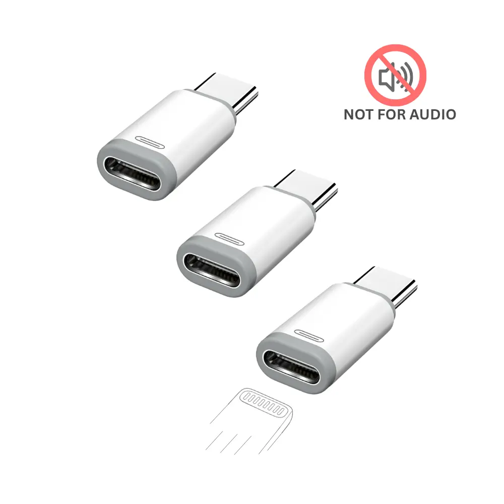 Lightning to USB C Adapter, Lightning Female to Type-C Male Charger Cable Connector (3 Pack) [Not for Audio/OTG]