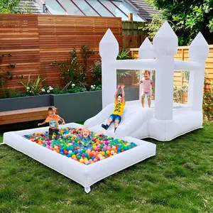 9FT Outdoor Indoor Inflatable Games Castle Bounce House For Children Jumping Castle With Slide And Ball Pit Bouncy Castles Bouncing House Party Carnival