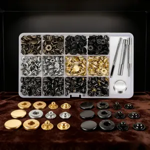 120Pack 12.5mm Leather Rivets Double Cap Rivet Tubular Metal Studs with 4 Pieces Setting Tool Kit for Leather Craft Repairs Decoration - Home Improvement.